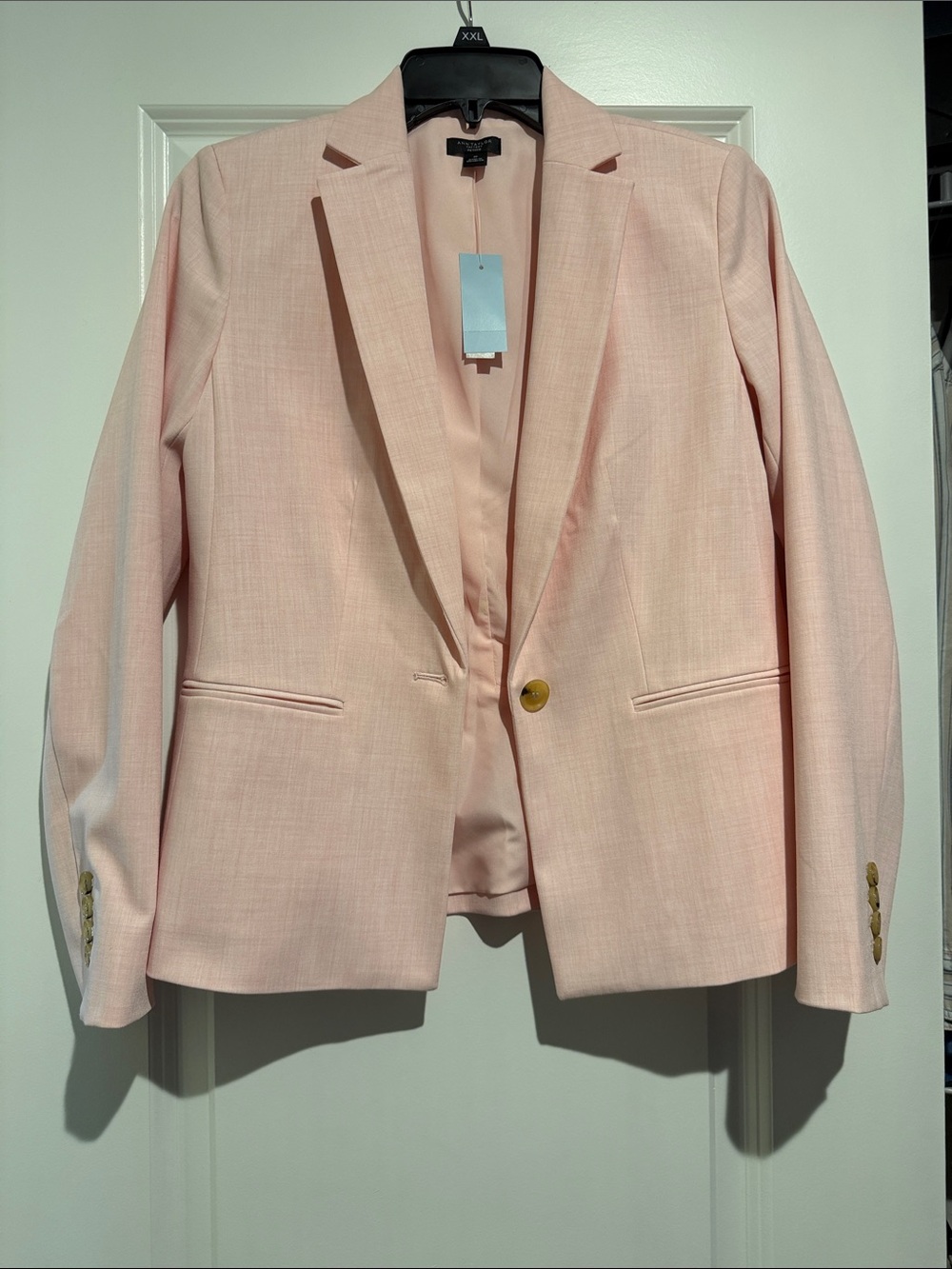 ANTONIO MELANI Blush Pink Single-Button Tailored Blazer